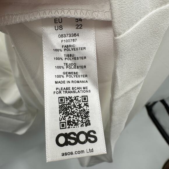 Asos Curve NWT White Mock Neck Cuffed Sleeve Blouse // 22 - Picture 8 of 9